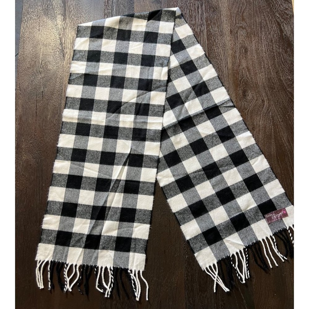 Black And White Buffalo Check Cashmere Scarf Better Than Cashmere Brand